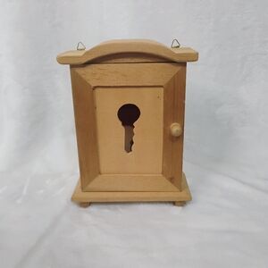 Unfinished Wood Wall & Legs Key Holder Cabinet Paint Project Cottage Whimsical B